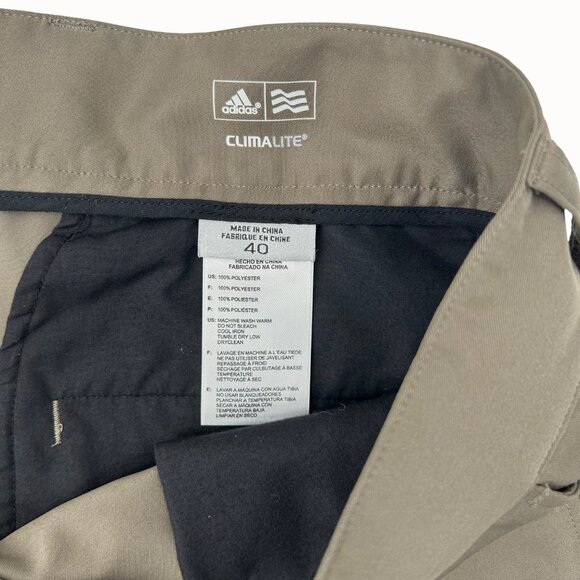 ADIDAS MEN'S CLIMALITE GOLF SHORTS KHAKI LIGHTWEIGHT & BREATHABLE - 40 - Picture 2 of 4